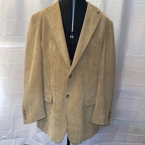 Vintage LaCrosse Men's Tan Corduroy Blazer Khaki 2 Pocket Sport Coat Jacket